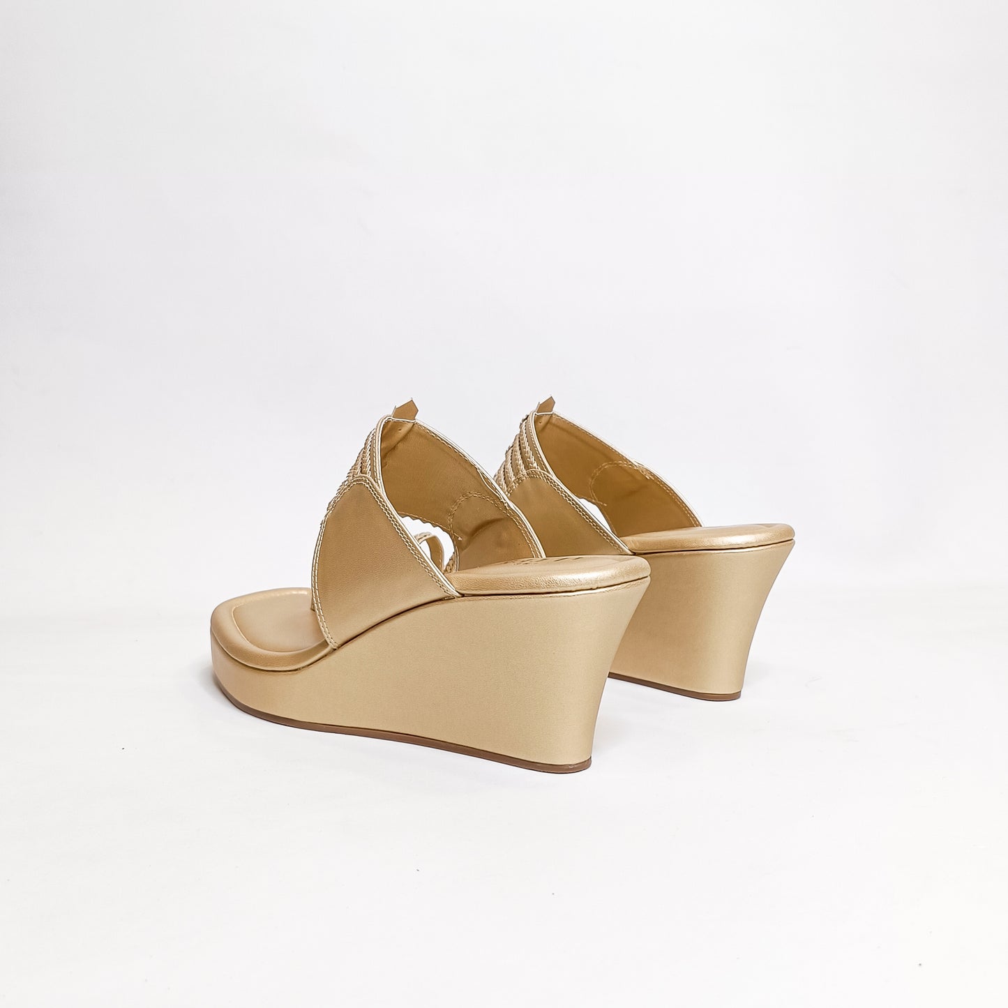 T shaped Light Gold Kohla Wedges