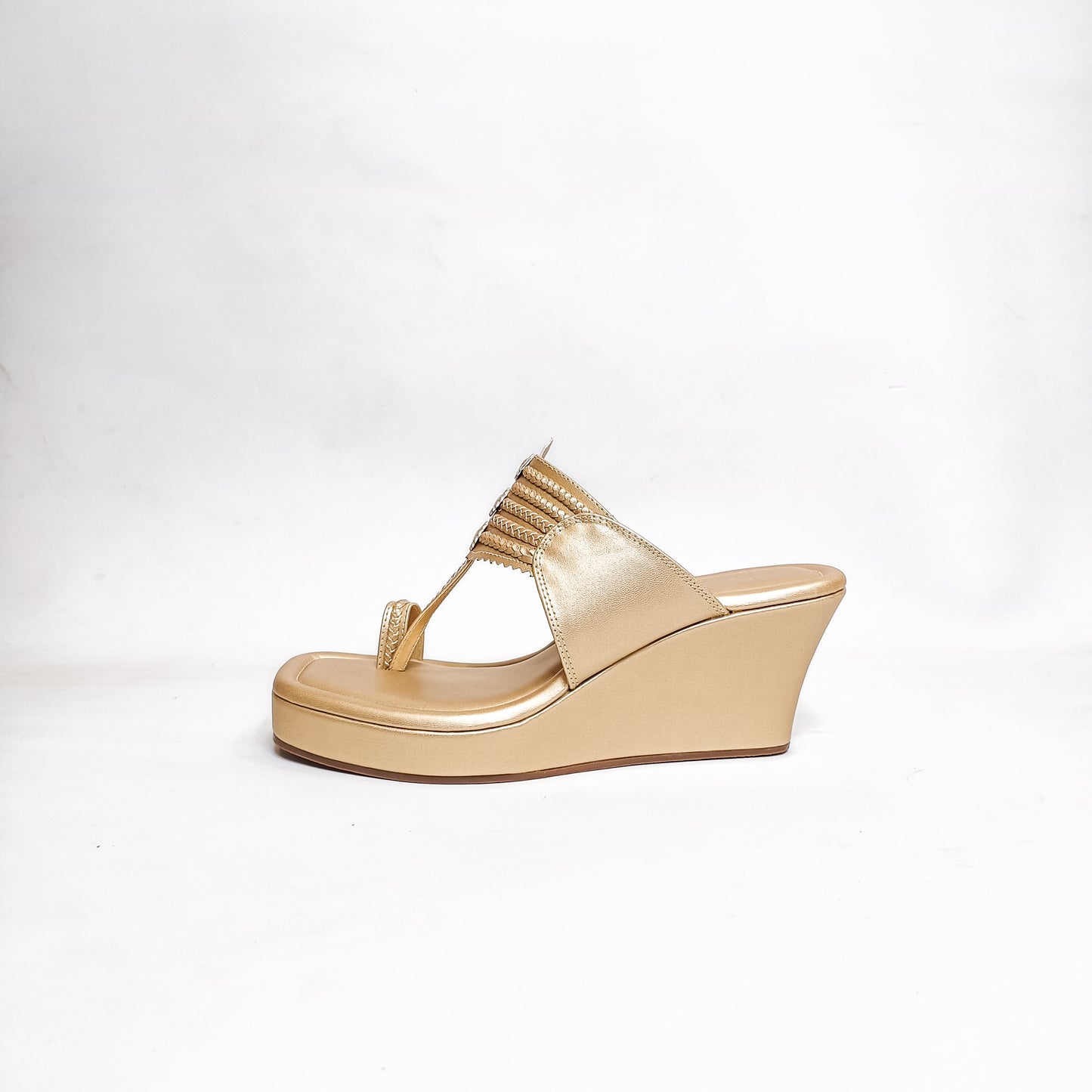 T shaped Light Gold Kohla Wedges