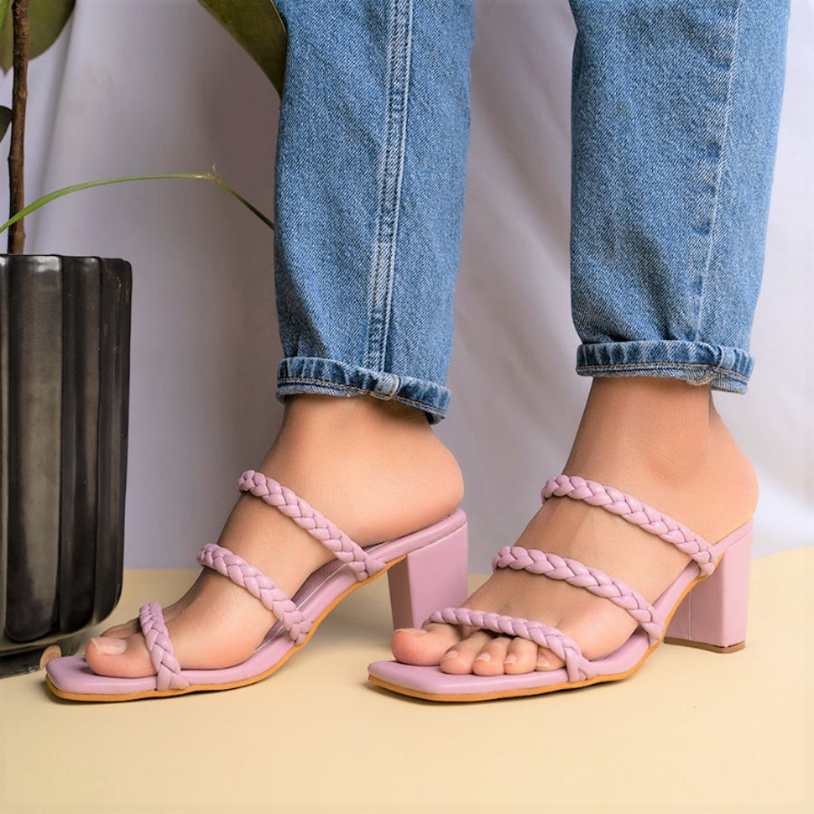 Thea Braided Block Heels