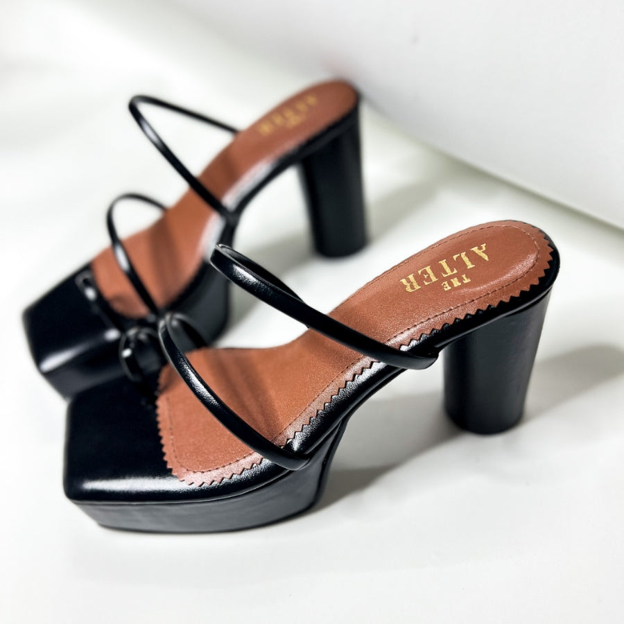 Stella T Shaped Platform Block Heels