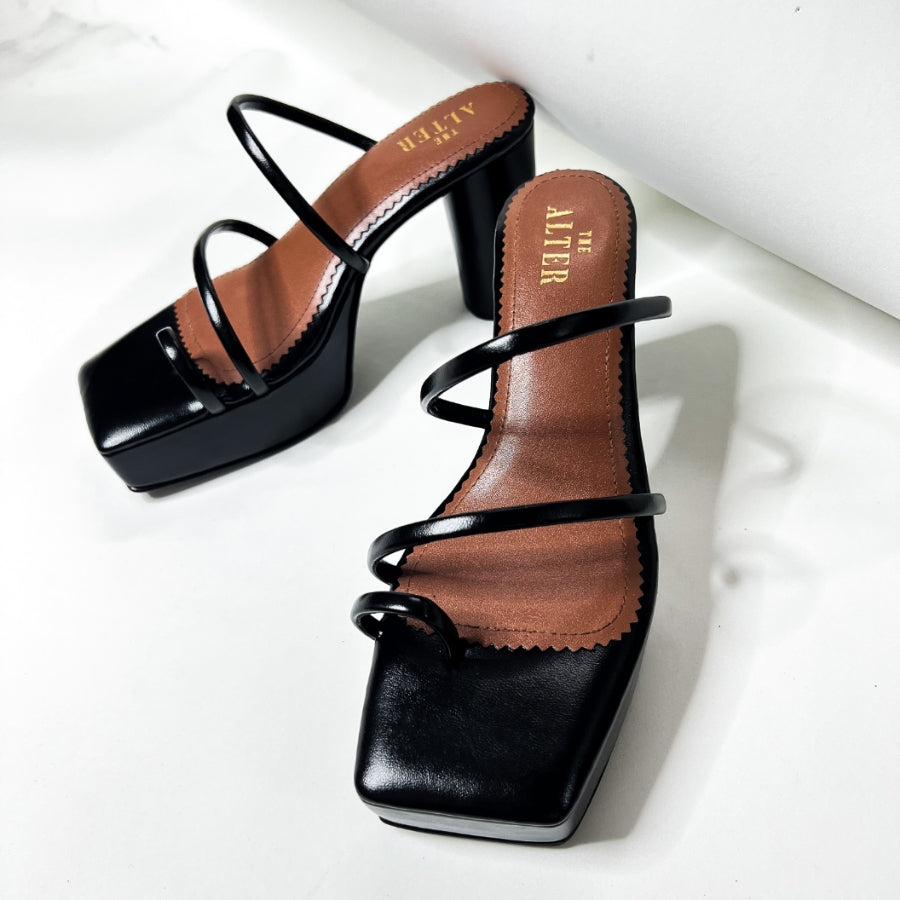 Stella T Shaped Platform Block Heels