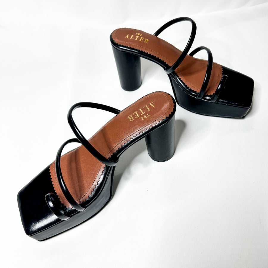 Stella T Shaped Platform Block Heels