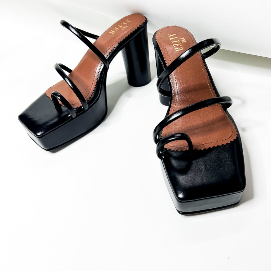 Stella T Shaped Platform Block Heels