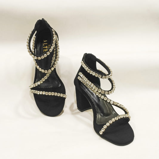 Serena Embellished Block Heels