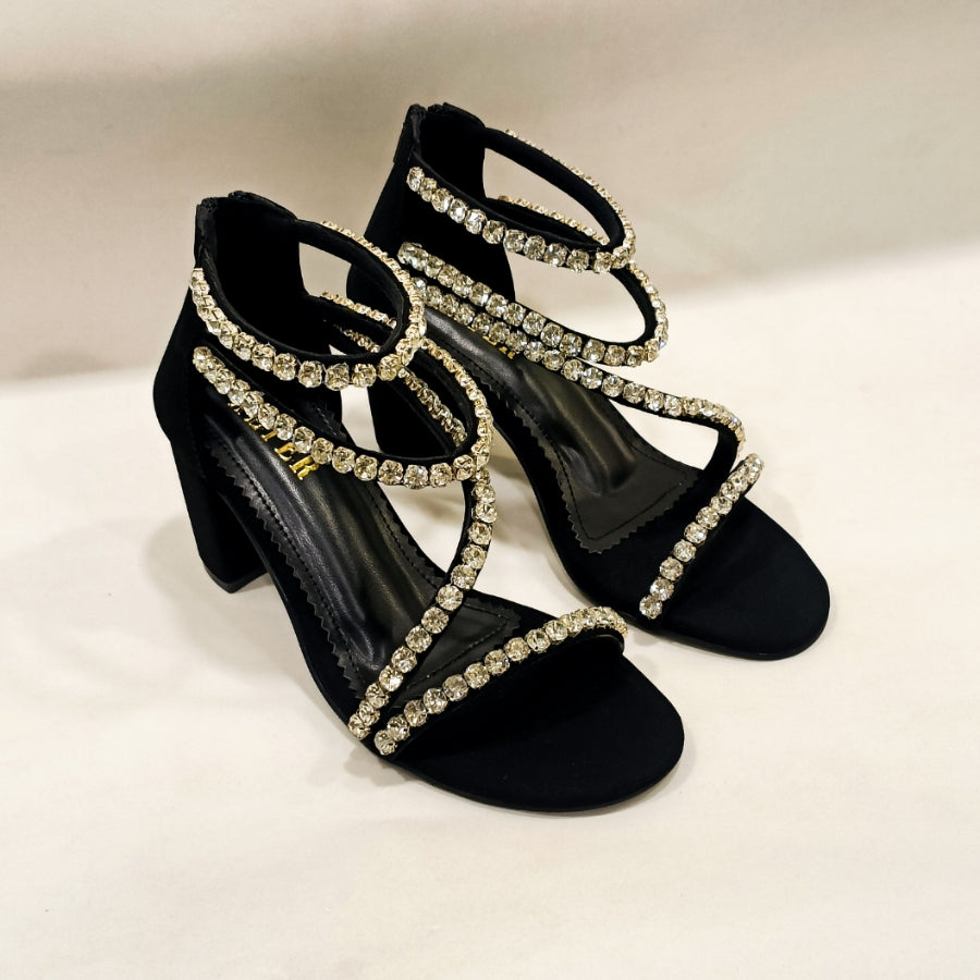 Serena Embellished Block Heels