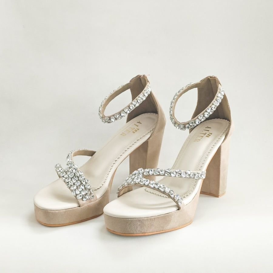 Aria Embellished Block Heels