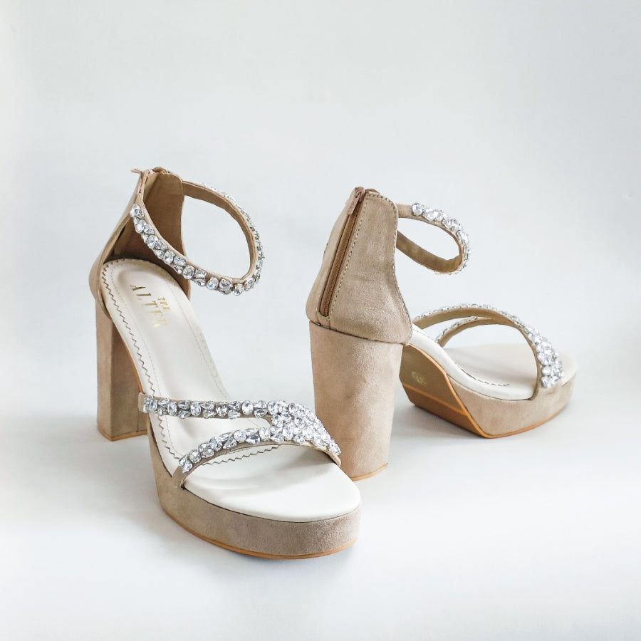 Aria Embellished Block Heels