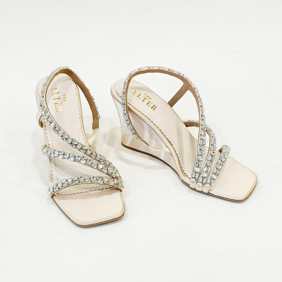 Kiara Embellished T Shaped Wedges