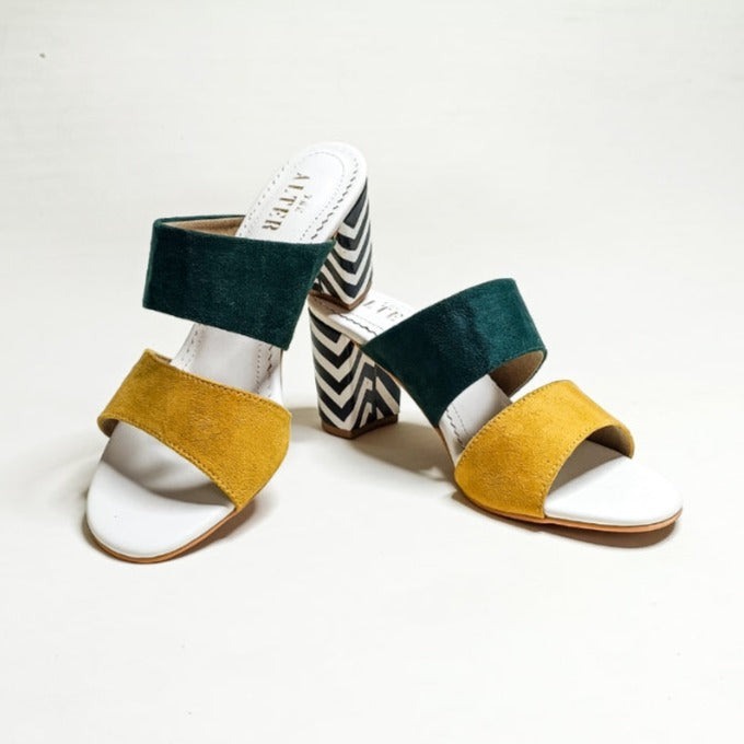 Freeda Two Strap Block Heels