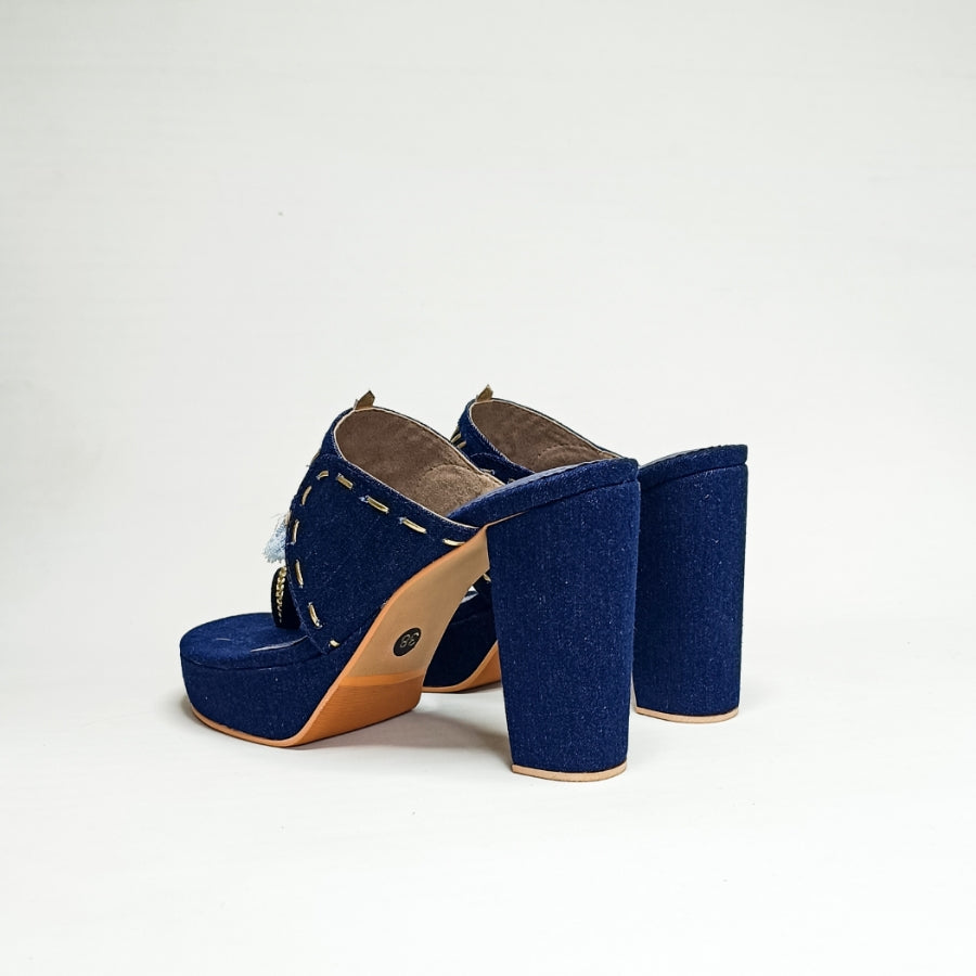 Denim Kohla Block Heels