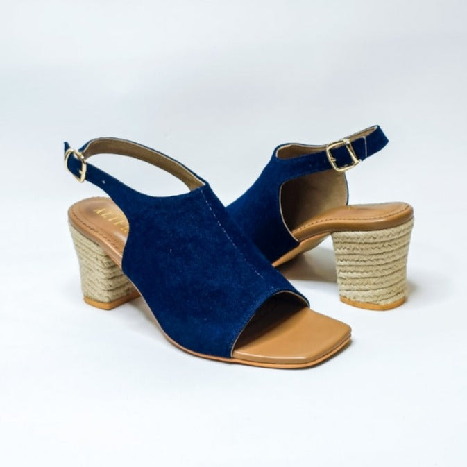 Denim Jute Block Heels