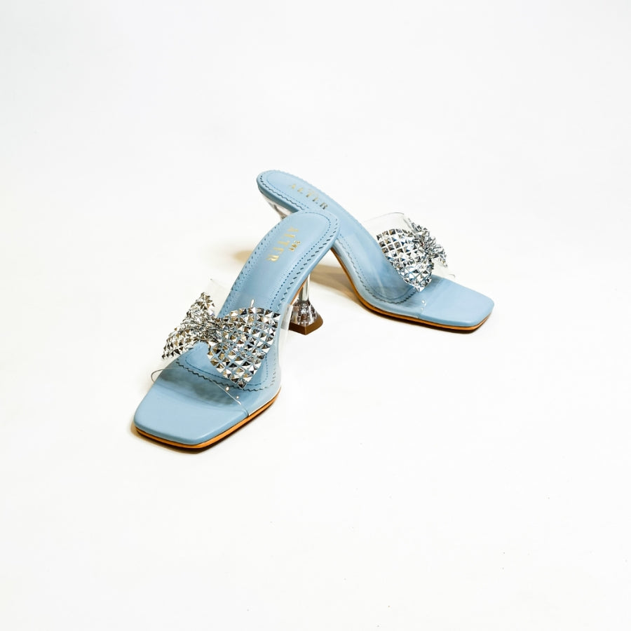 Blair Powder Blue Clear Pyramid Heels