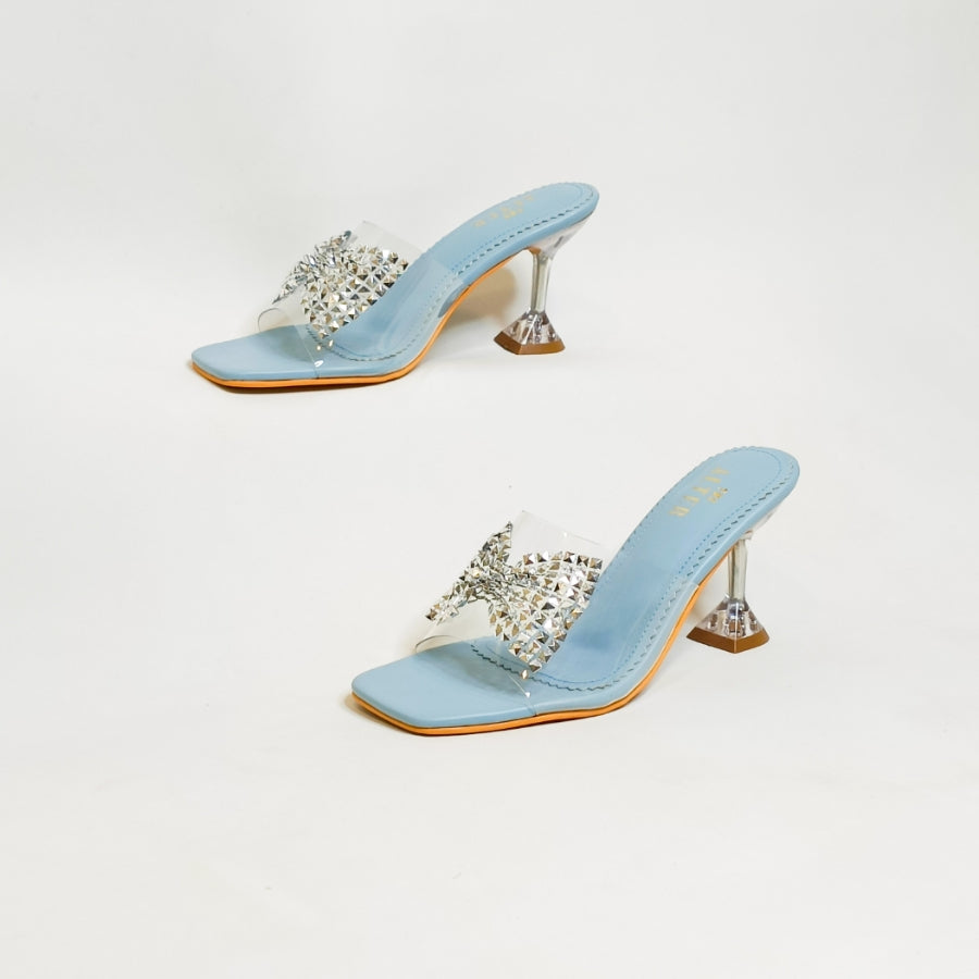 Blair Powder Blue Clear Pyramid Heels