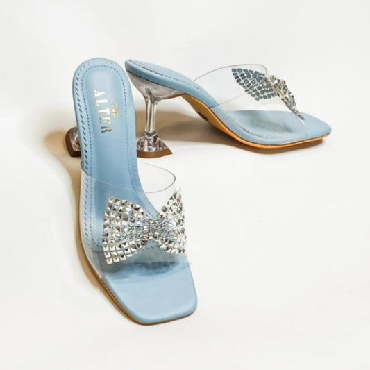 Blair Powder Blue Clear Pyramid Heels