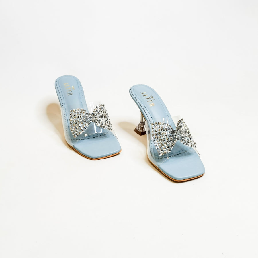 Blair Powder Blue Clear Pyramid Heels