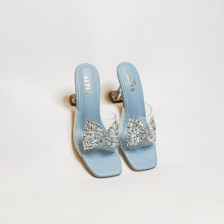 Blair Powder Blue Clear Pyramid Heels