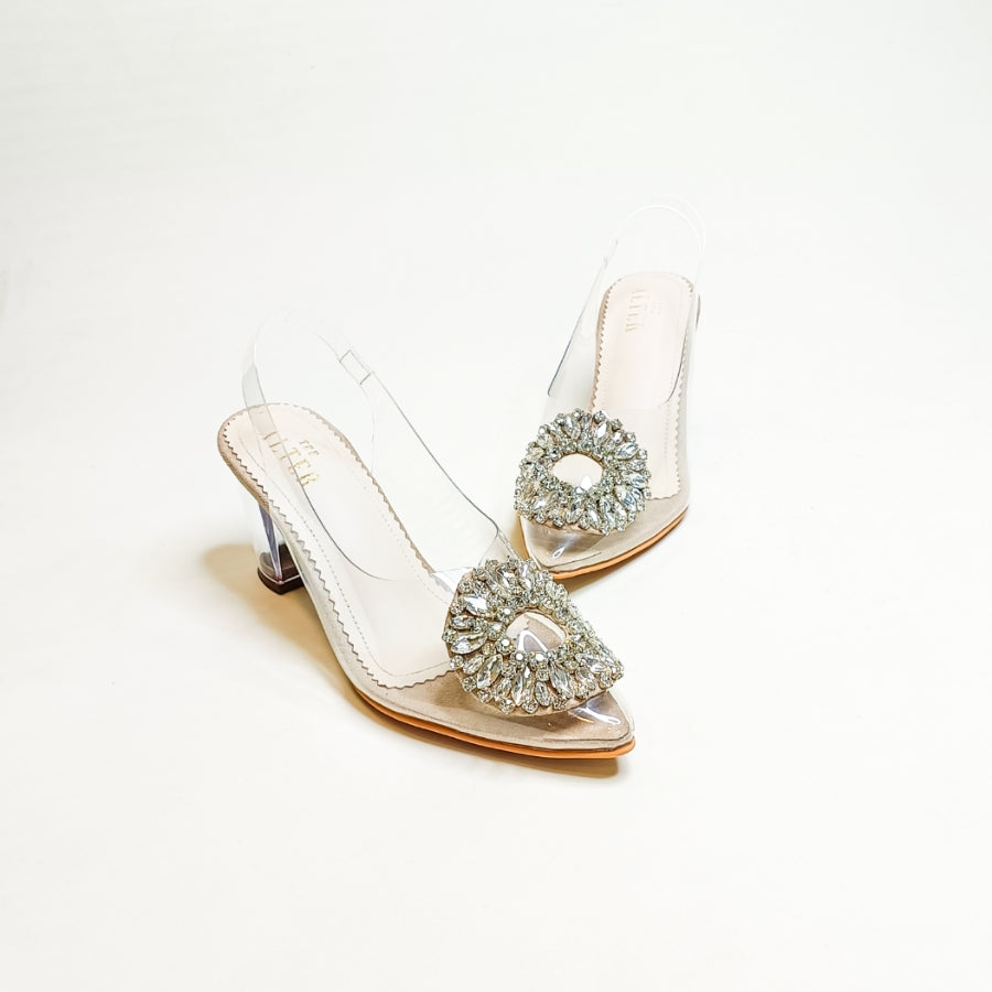 Layla Embellished Acrylic Block Heels