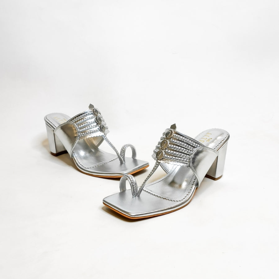 Monochrome T shaped Kohla Block Heels