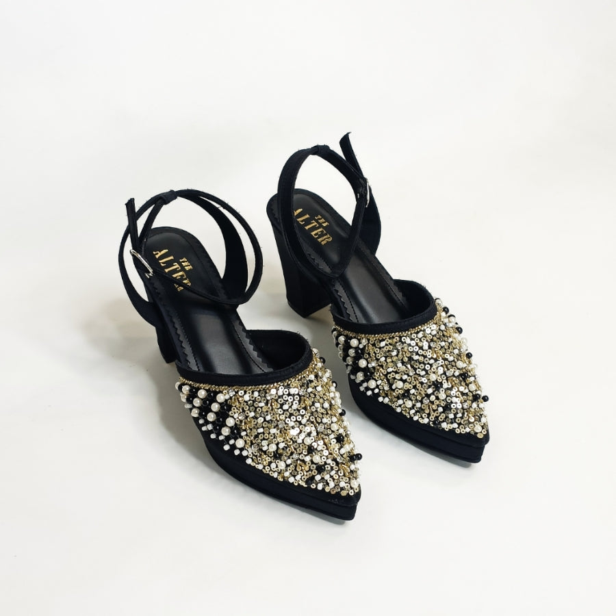 Amara Embellished Block Heels