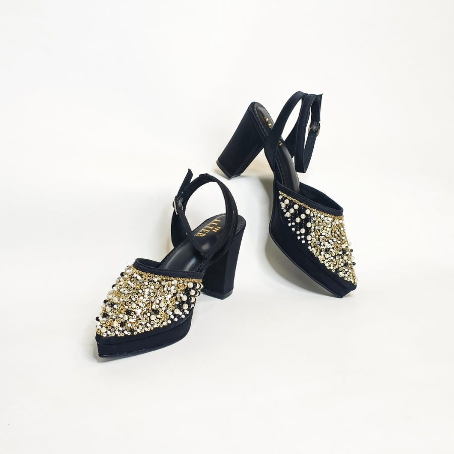 Amara Embellished Block Heels