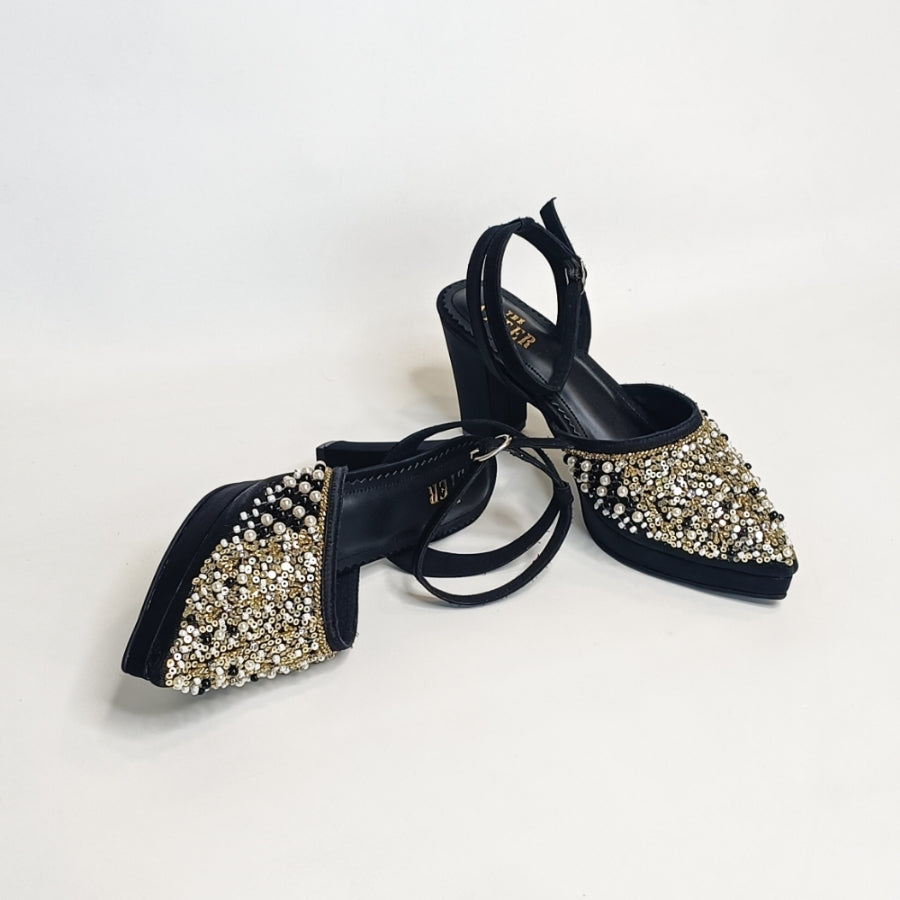 Amara Embellished Block Heels