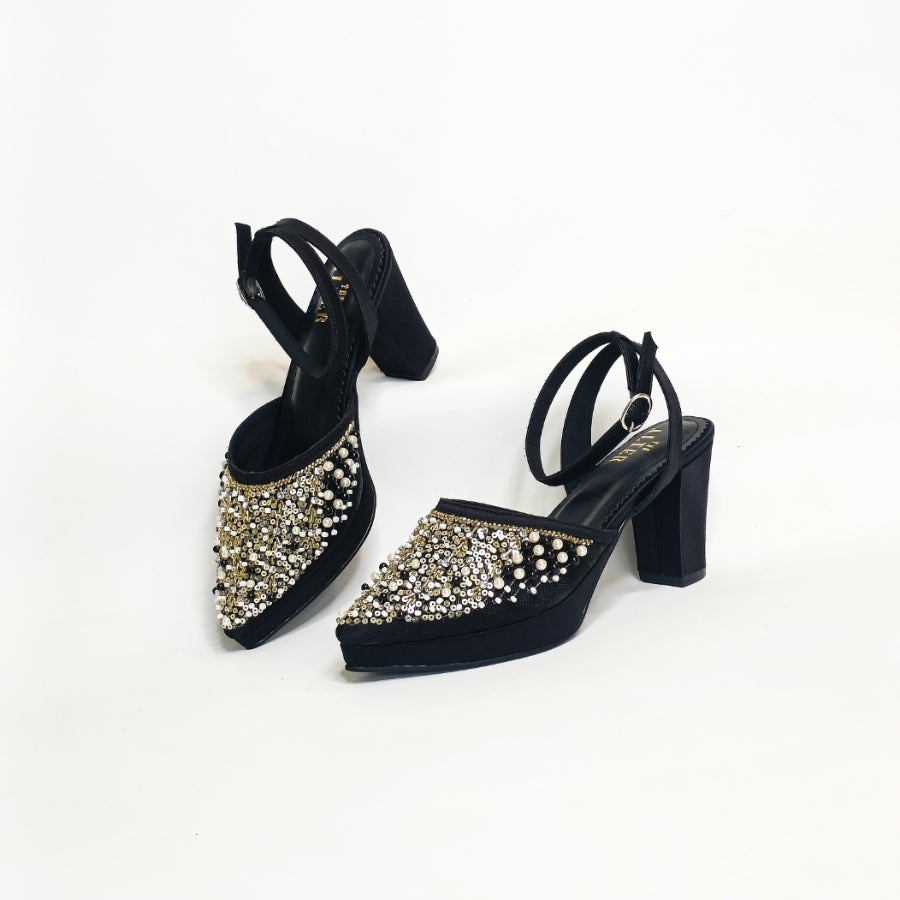 Amara Embellished Block Heels