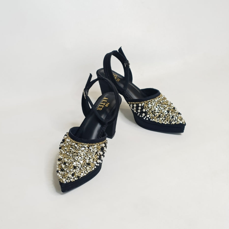 Amara Embellished Block Heels