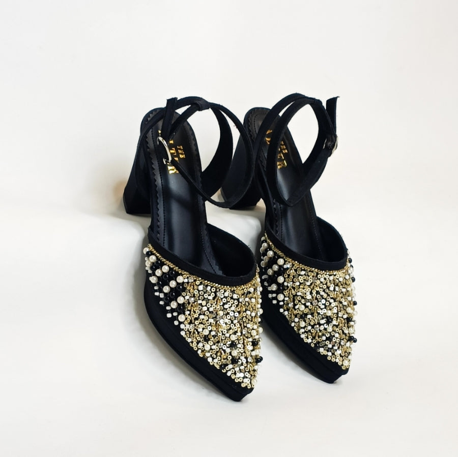 Amara Embellished Block Heels