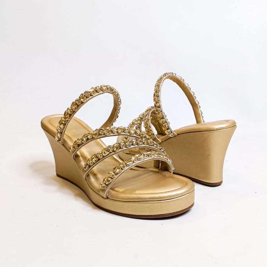 Norah Gold Embellished Wedges