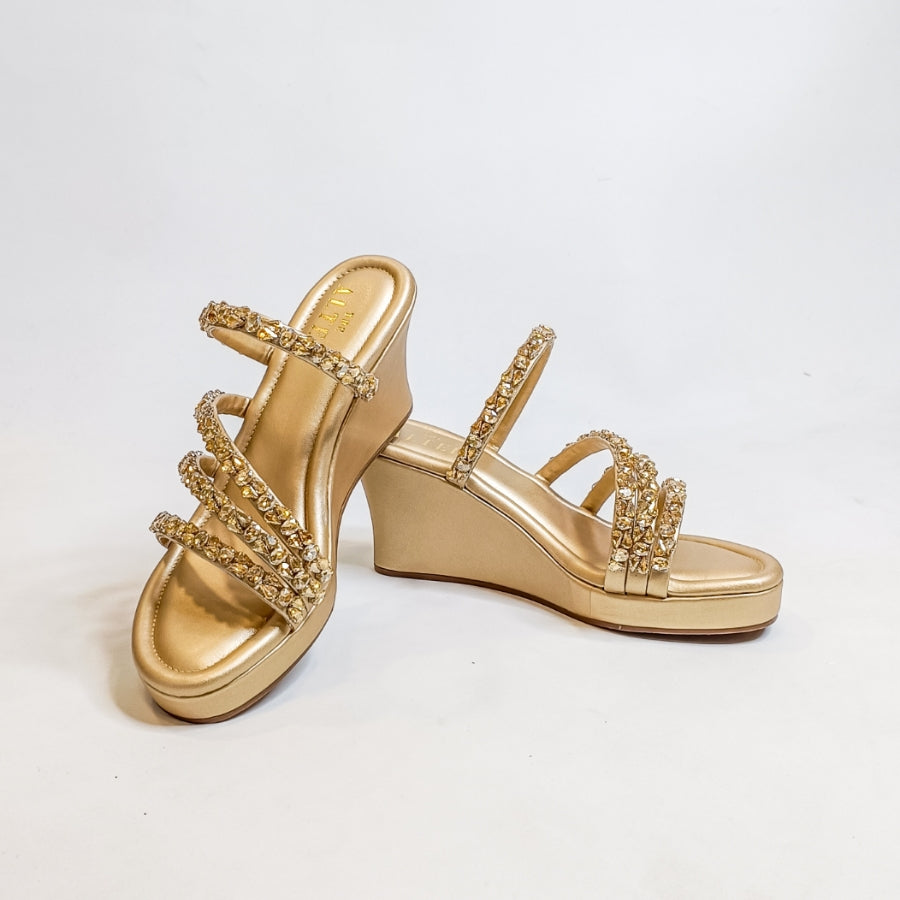 Norah Gold Embellished Wedges