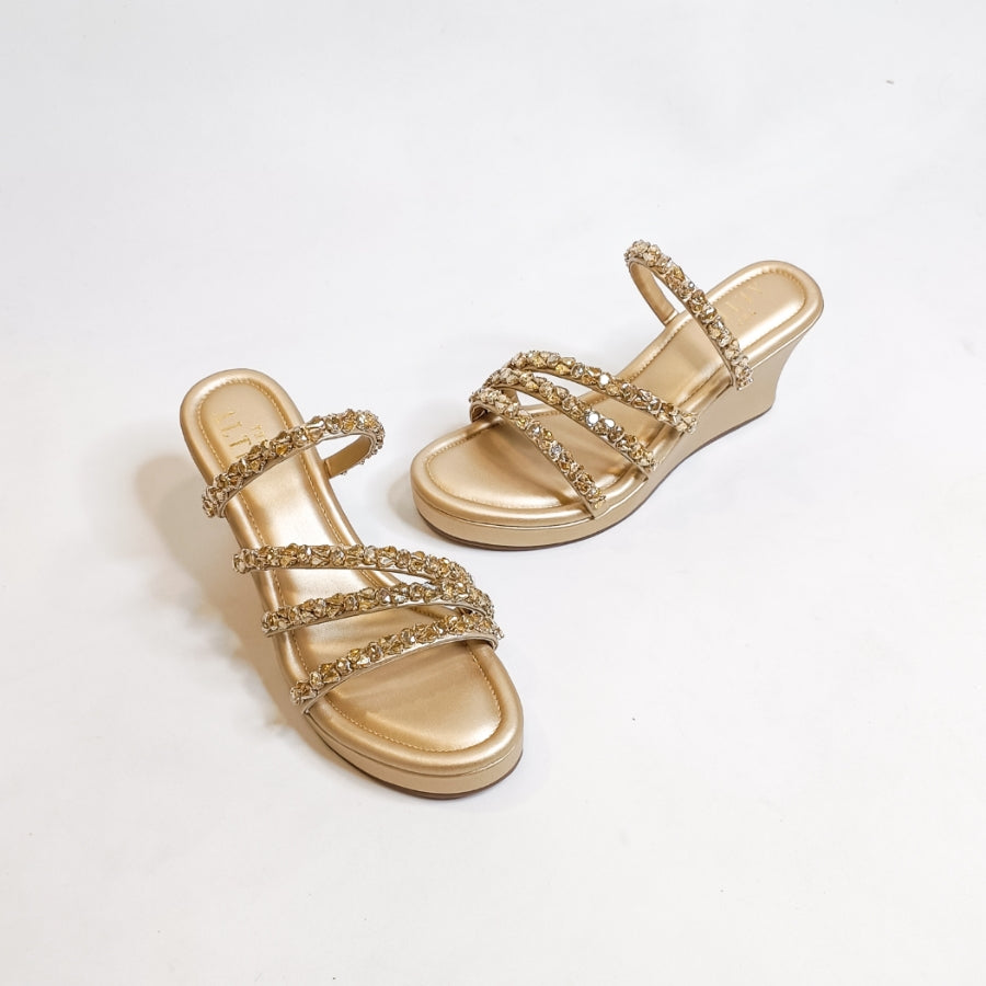 Norah Gold Embellished Wedges