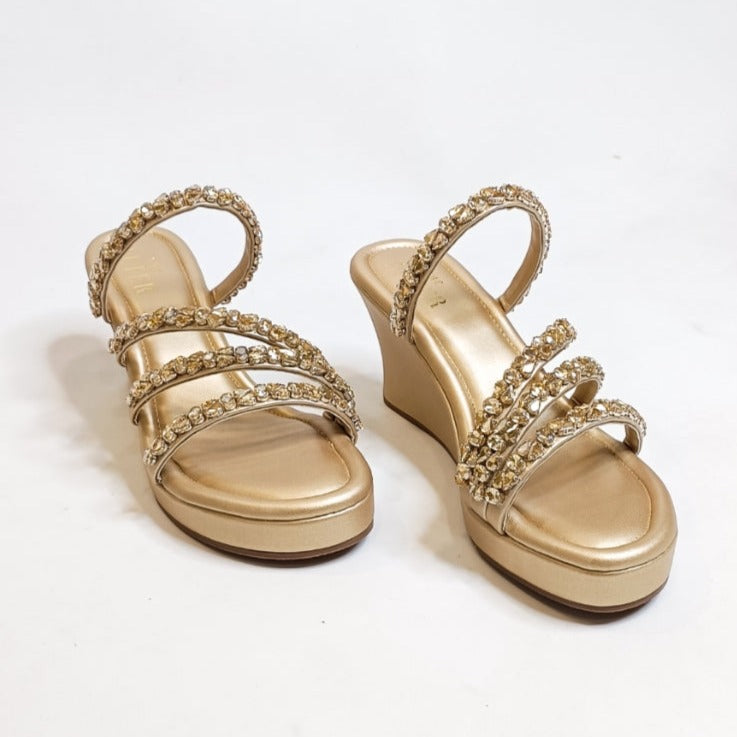 Norah Gold Embellished Wedges