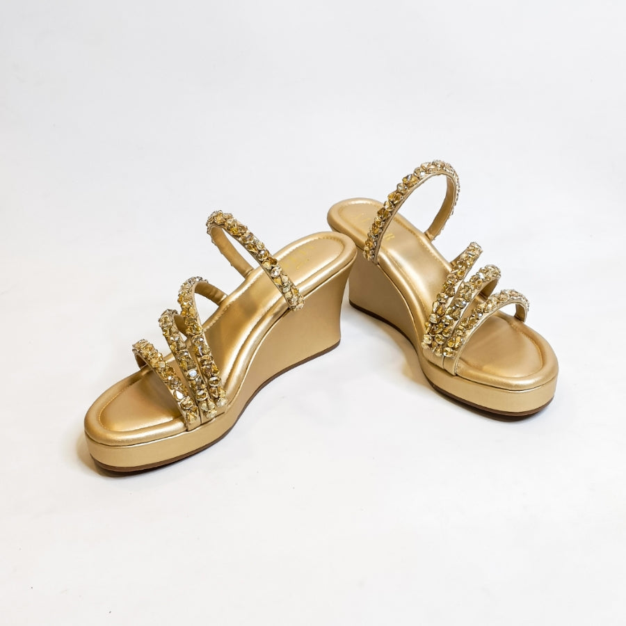 Norah Gold Embellished Wedges