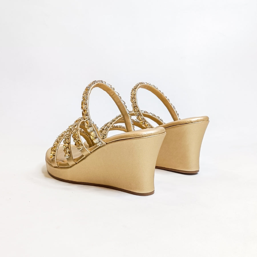 Norah Gold Embellished Wedges