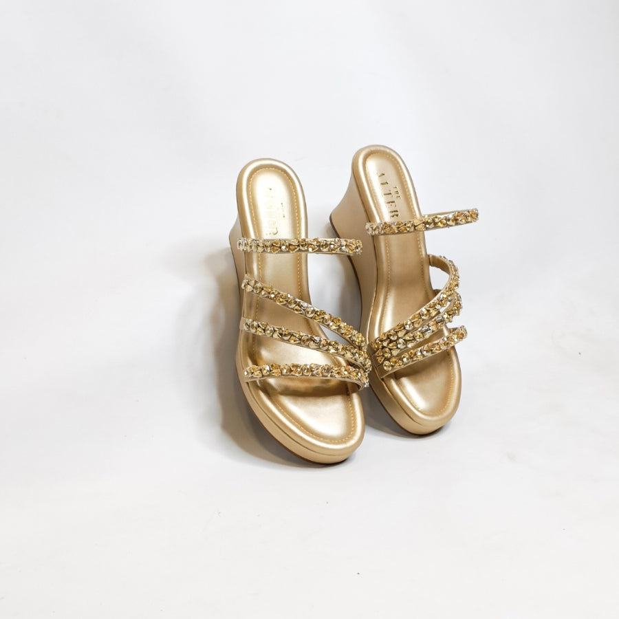 Norah Gold Embellished Wedges