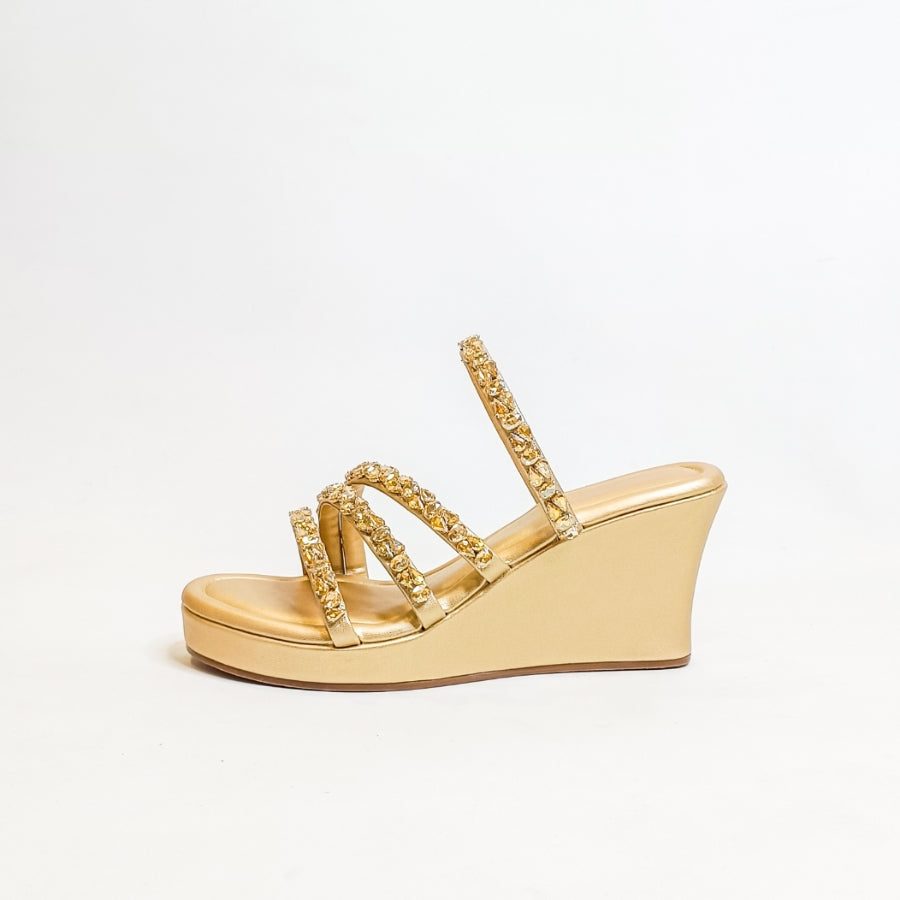 Norah Gold Embellished Wedges