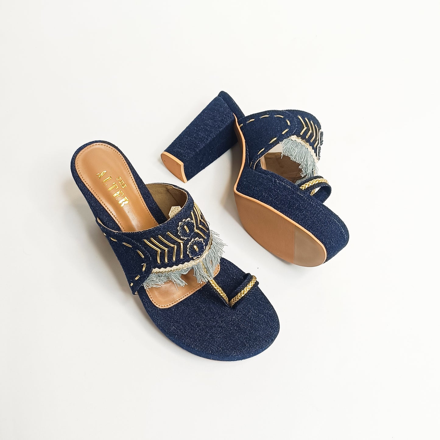 Denim Kohla Block Heels