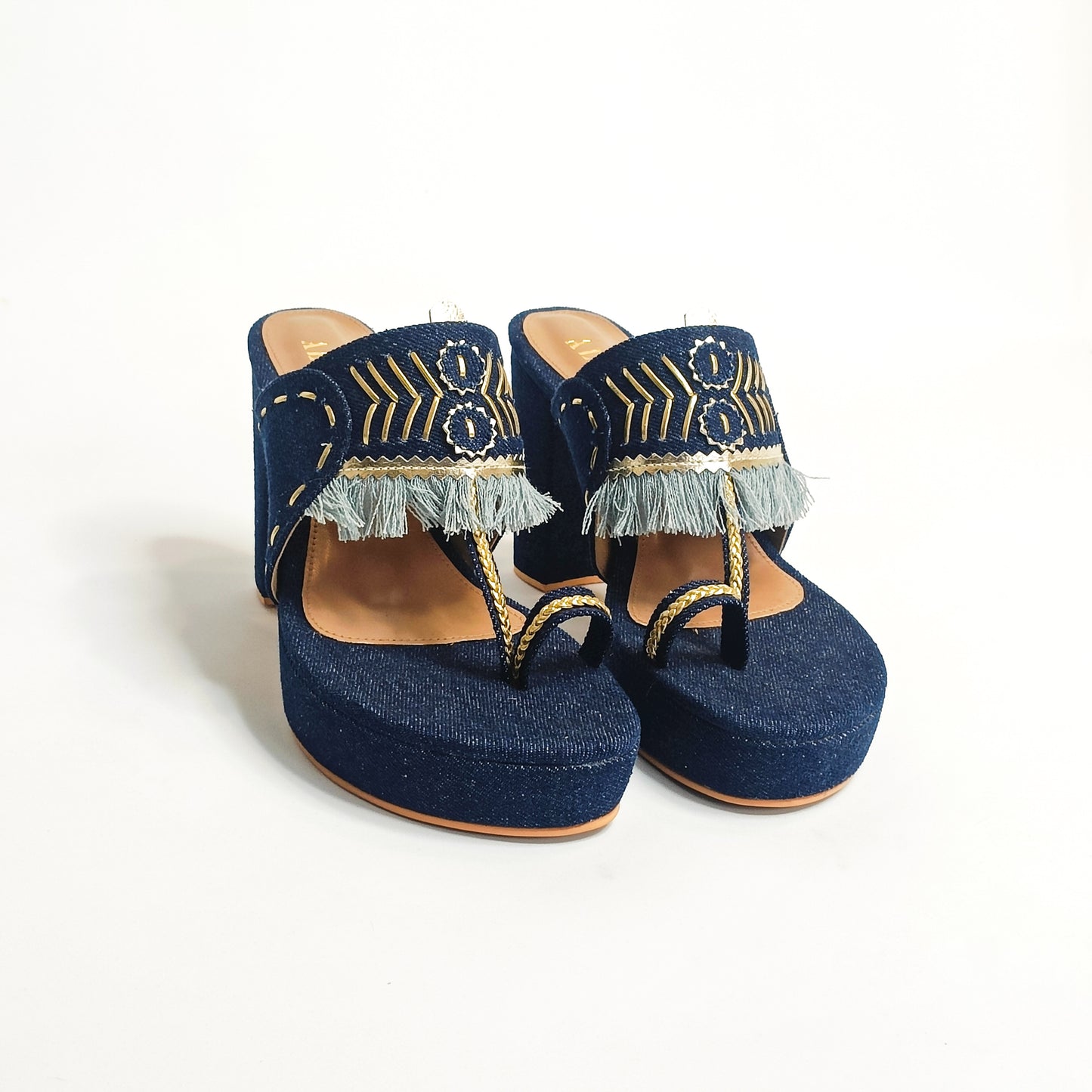 Denim Kohla Block Heels