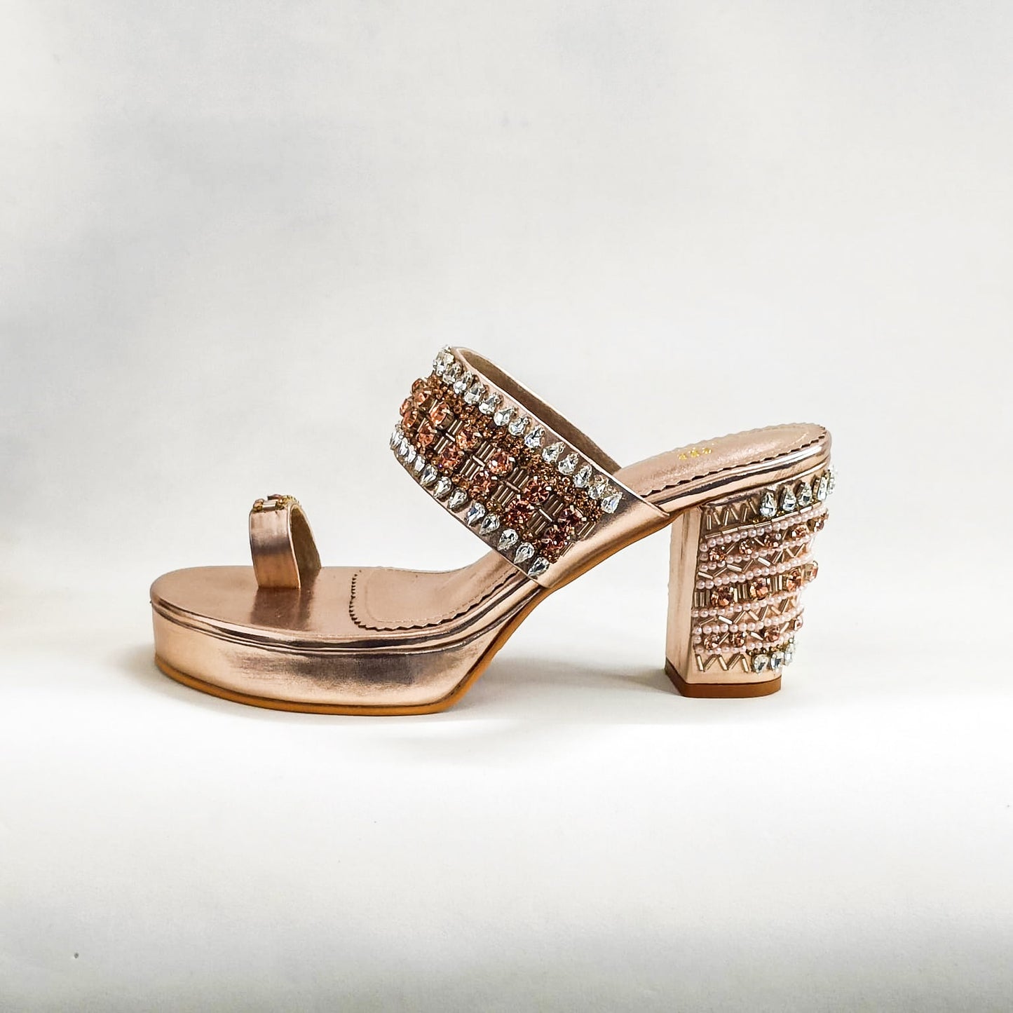 Inara Rose Gold Kohla Block Heels