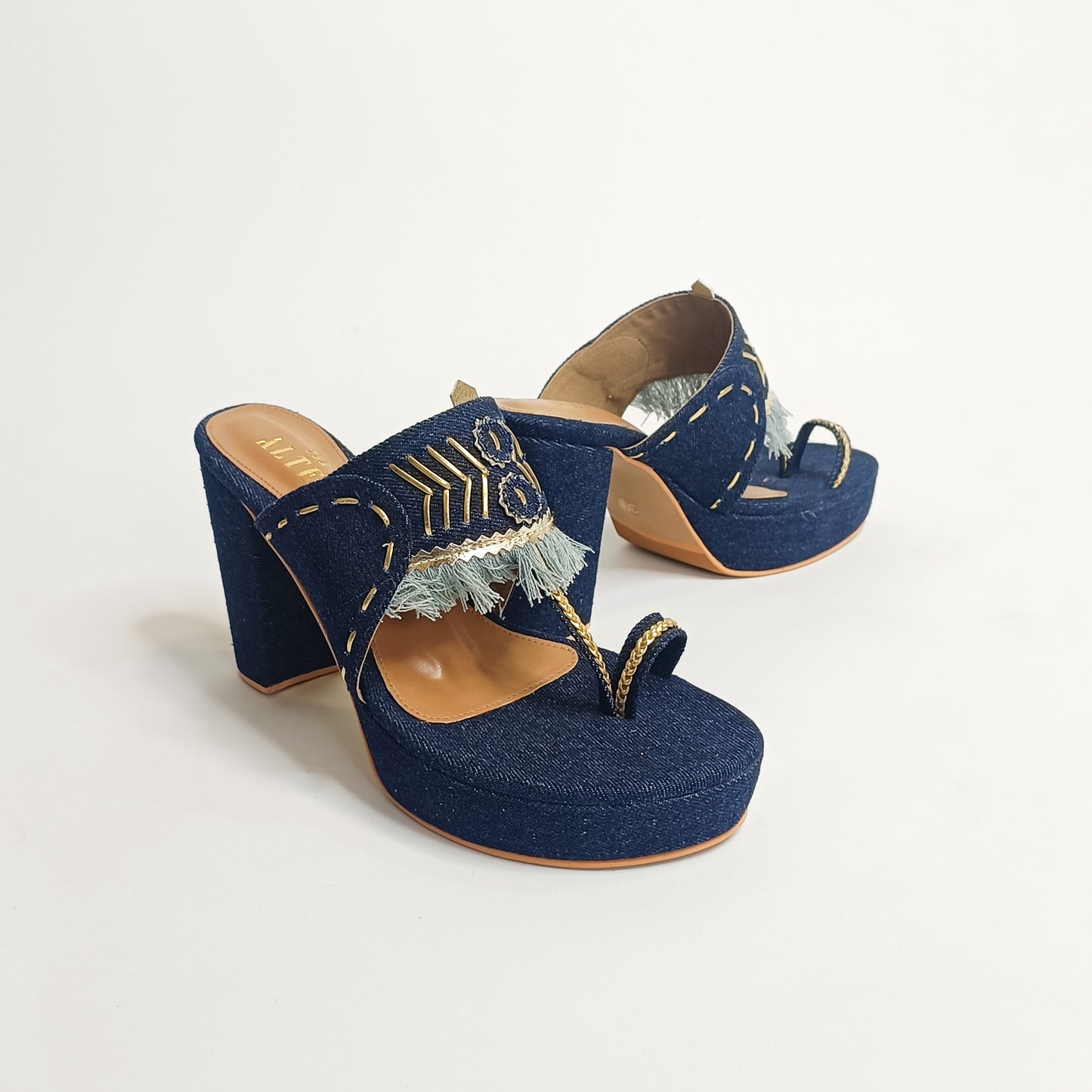 Denim Kohla Block Heels