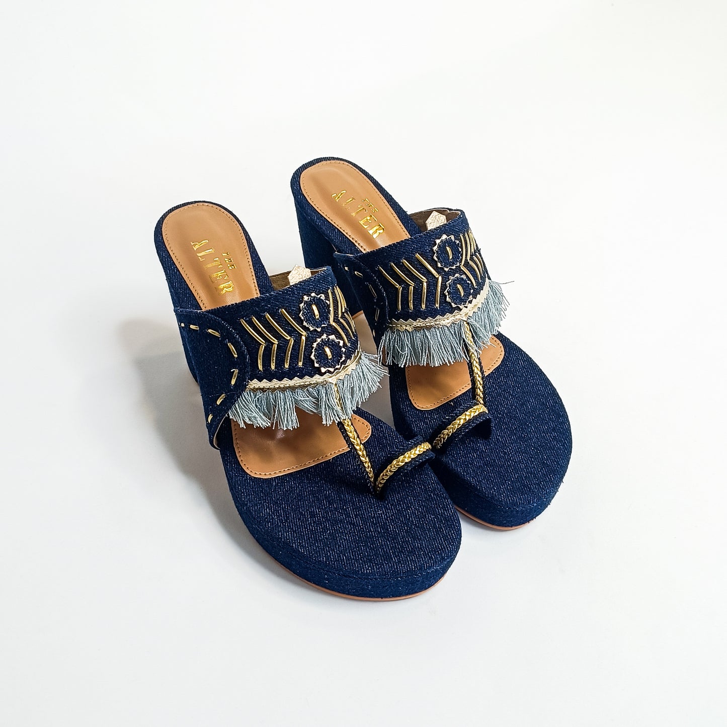 Denim Kohla Block Heels