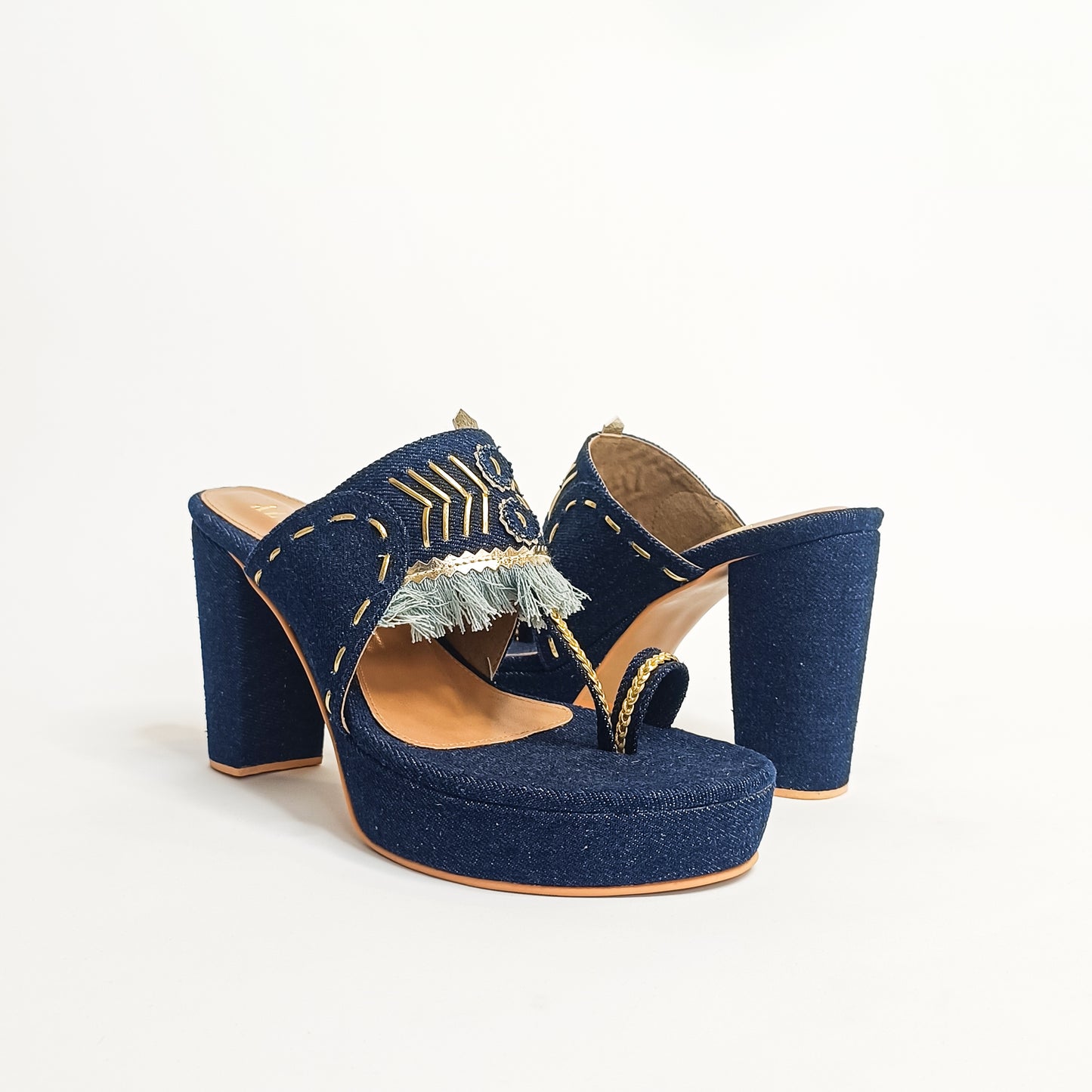 Denim Kohla Block Heels