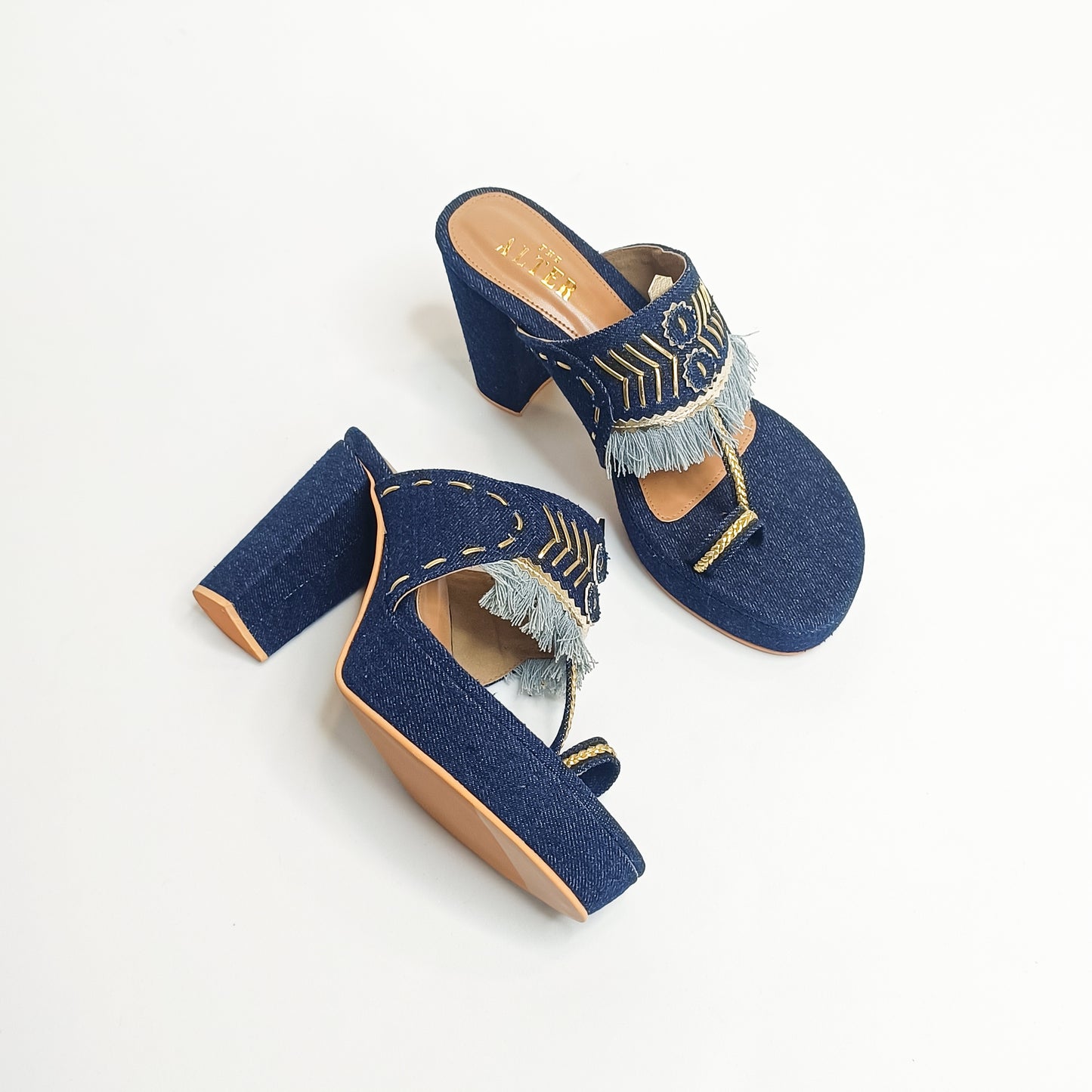 Denim Kohla Block Heels