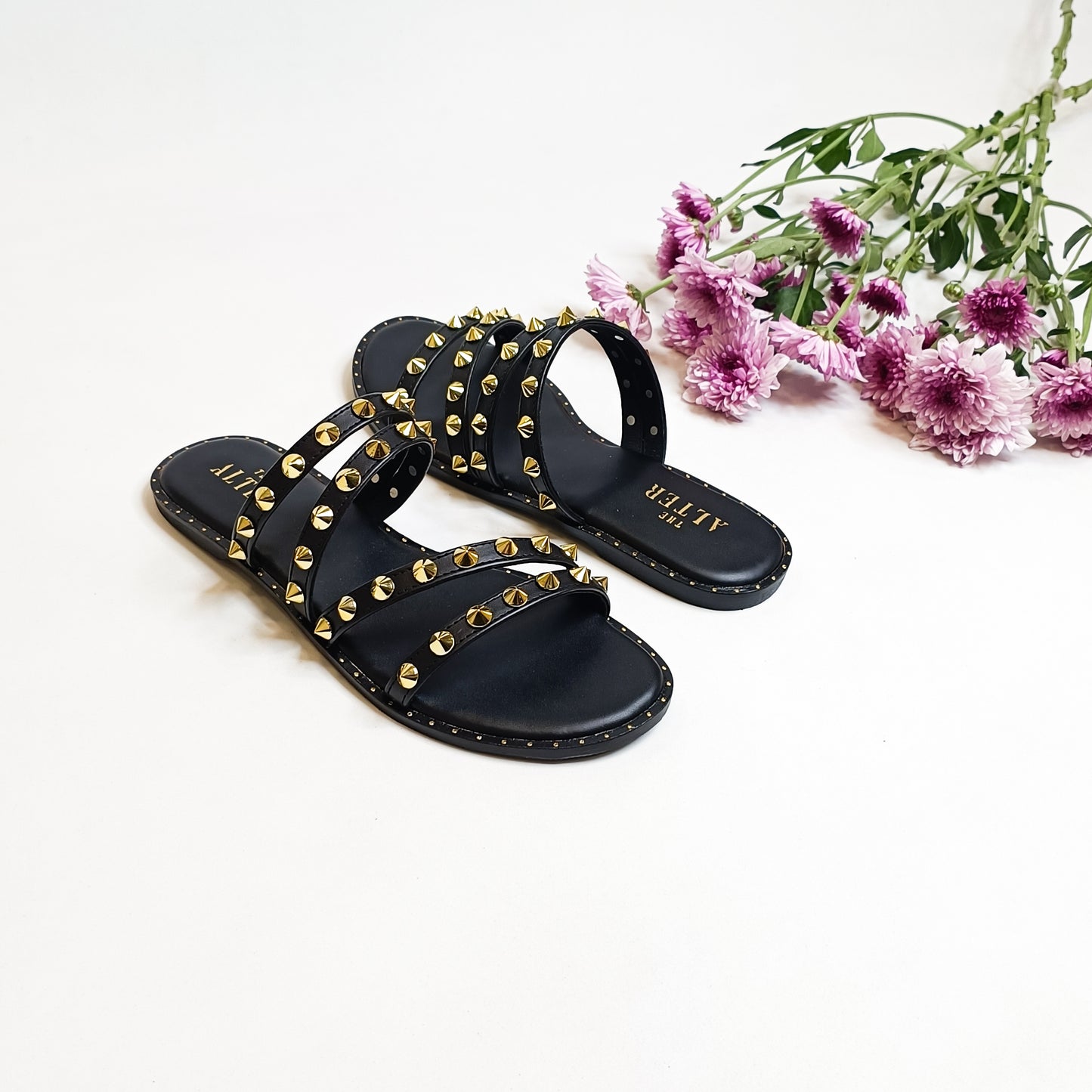 Studded Strappy Flats