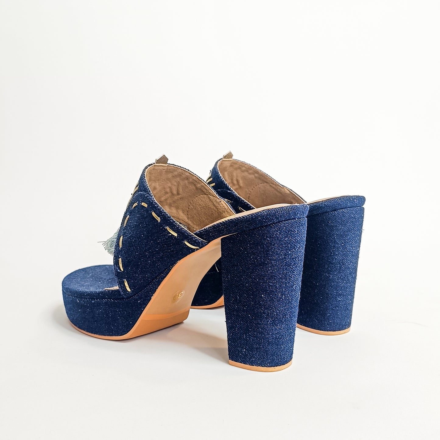 Denim Kohla Block Heels