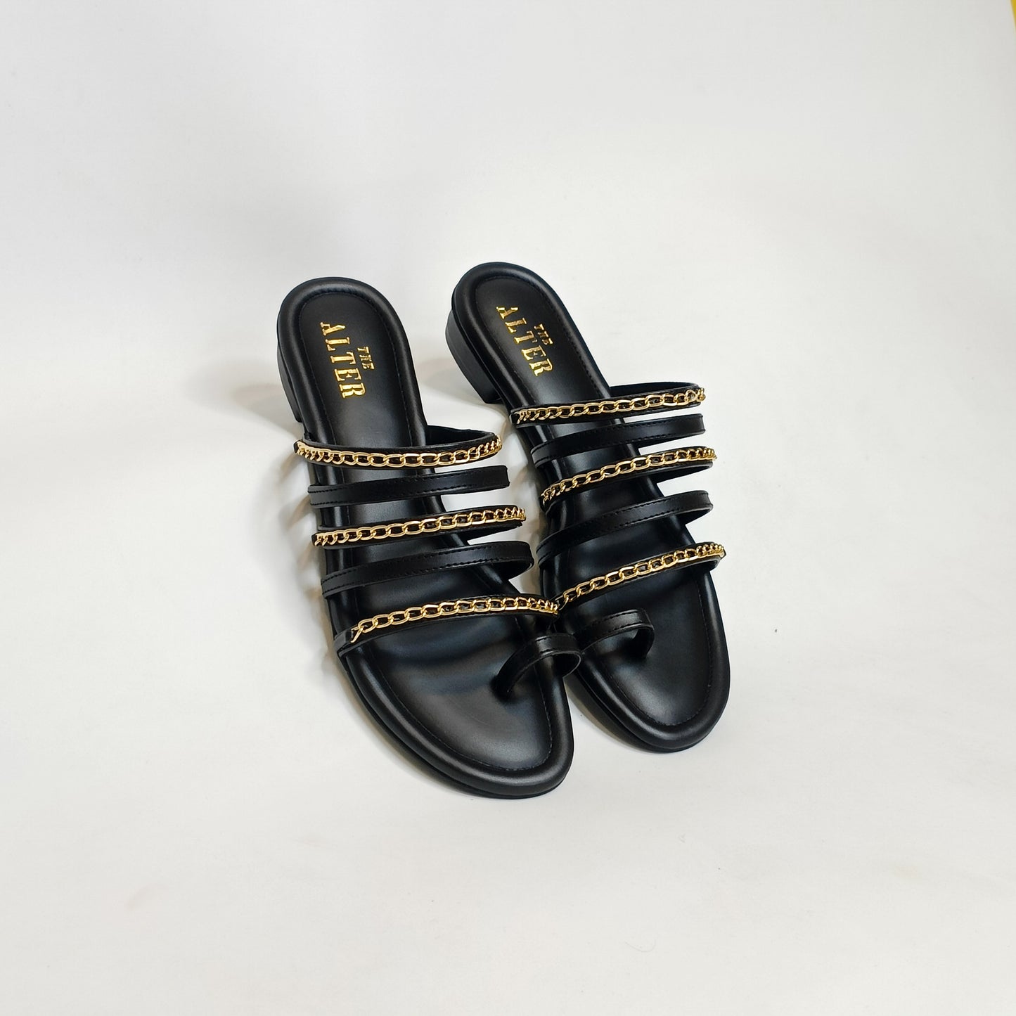 Chained Strappy Flats