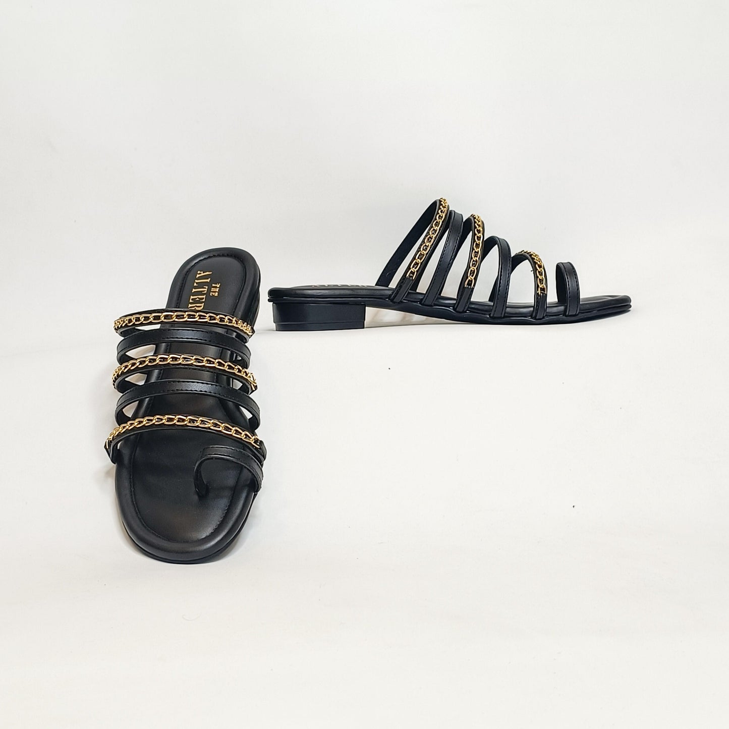 Chained Strappy Flats