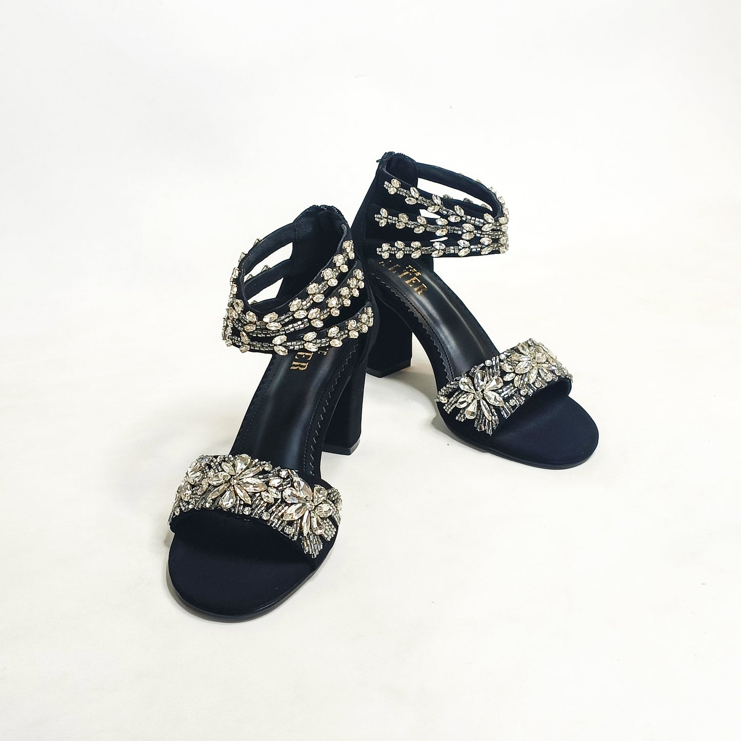 Bella Embellished Block Heels