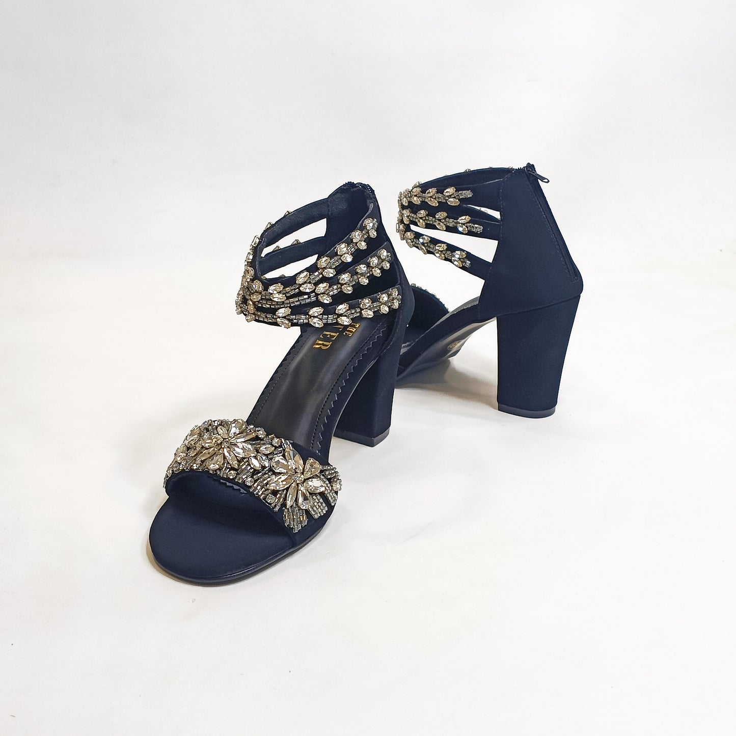 Bella Embellished Block Heels