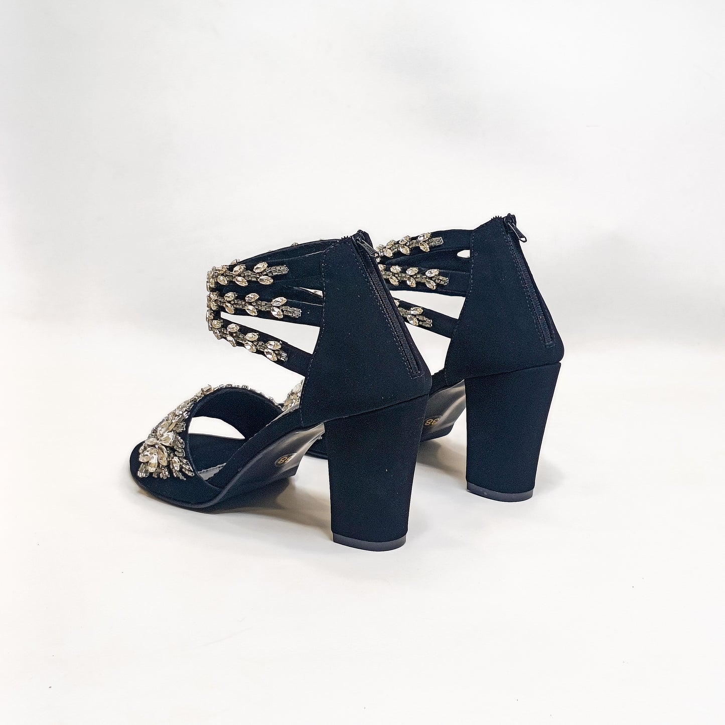 Bella Embellished Block Heels